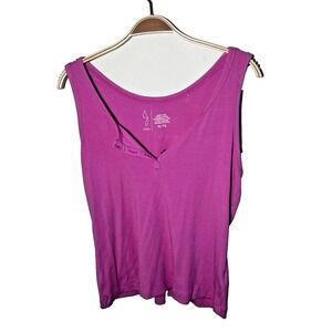 Joie Magenta Ribbed Tank Top Womens Size XL Sleeveless Ribbed Tencel Modal